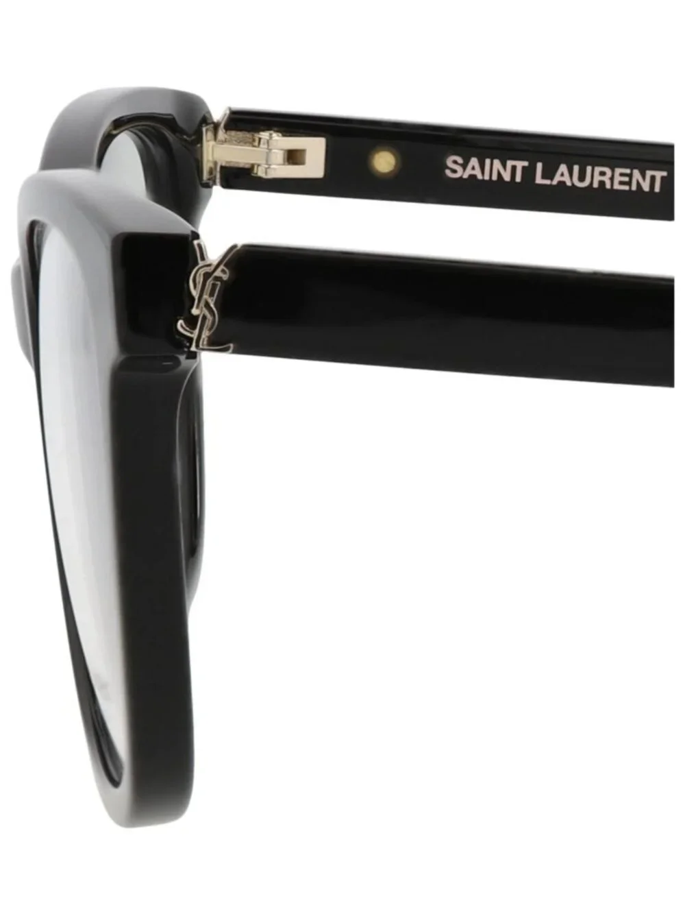 New Saint Laurent Women's Eyeglasses Cat Eye Recycled Acetate Frame Black Black